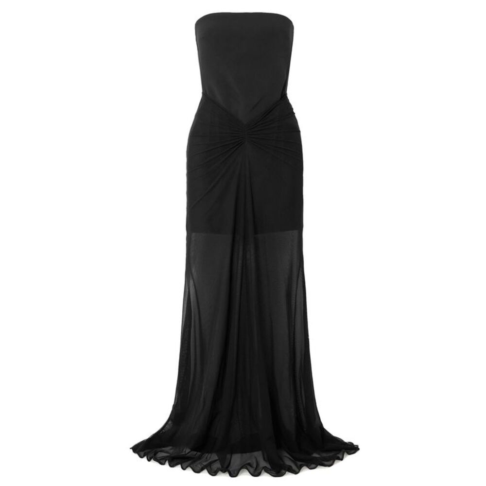 David Koma Womens Ruched Waistline Strapless Gown US 12 / UK 16 Black NWT $1800